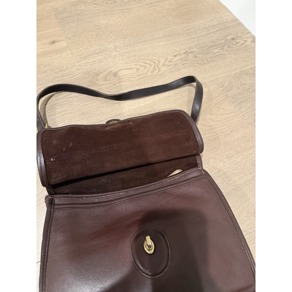Vintage 90s Coach Willis 9927 Mahogany Brown Leather Crossbody Bag Purse Satchel - Picture 9 of 12